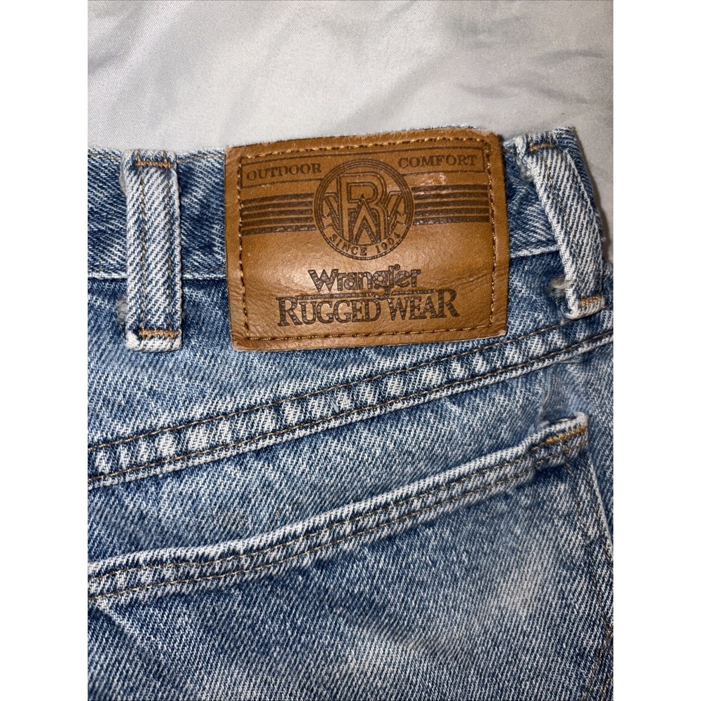 Vtg 90s Men's 34x 32 Wrangler Rugged Wear Brush 2 Tone Jeans - Picture 8 of 10